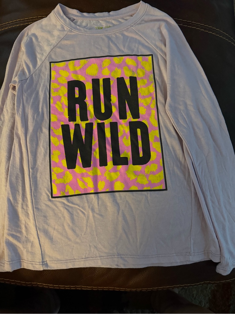 Run Wild Graphic Long Sleeve Tee - Pink & Neon Yellow Print
